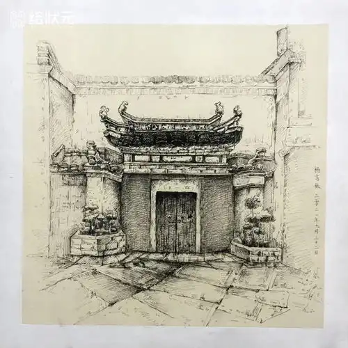 杭州画室安徽西递速写写生作品欣赏
