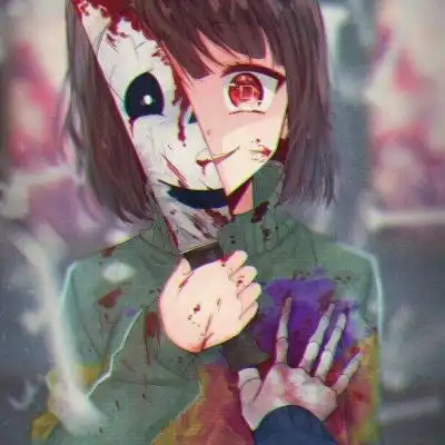 黑暗丧风格女头像动漫恐怖少女
