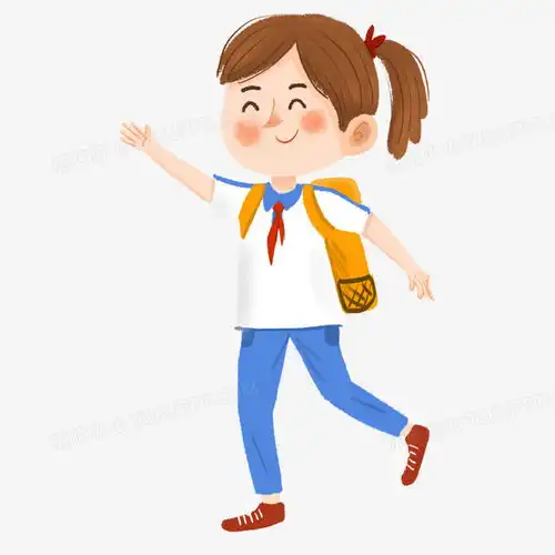 手绘卡通开心的女学生png图片素材下载学生png熊猫办公
