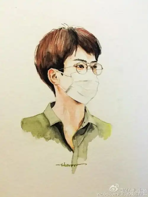 卡通吴世勋铅笔画

