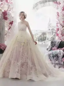 花与婚纱礼服完美融合的唯美婚纱设计
