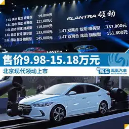 北京现代领动正式上市售价9.98万起
