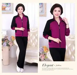 sp加绒加厚中老年运动套装女秋冬加大码50岁妈妈装休闲运动服三件套
