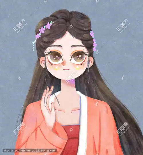 水墨风少女插画头像,动漫卡通,设计素材,设计模板,汇图网
