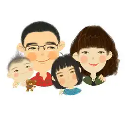 手绘卡通小头像全家福篇
