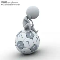 坐在问号足球上的3d小人高清图片
