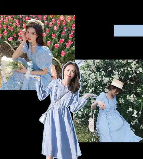 显白又少女的蓝色搭配,这个夏天必须pick
