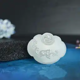 和田玉白玉挂件望子成龙
