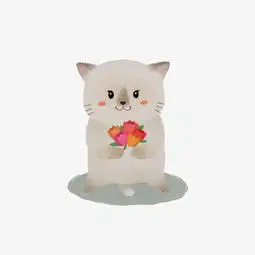 节日手捧鲜花送花手绘猫咪图片素材其他格式下载动漫人物大全

