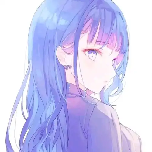 蓝色的女生动漫头像
