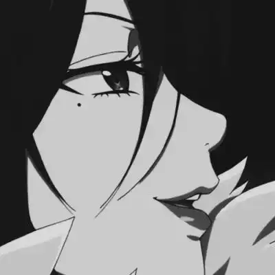 林弦黑白二次元动漫女生头像
