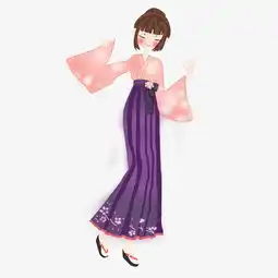 穿和服跳舞的少女插画png图片素材其他格式下载动漫人物大全

