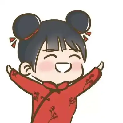 新年喜庆情侣头像,过年情侣头像红色可爱q版卡通风格
