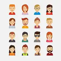 扁平化卡通人物头像插画矢量素材图片模板下载1.00mb其他大全标志丨符号
