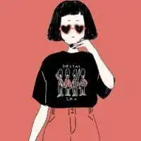 手绘短发女生头像黑白微信头像图片大全
