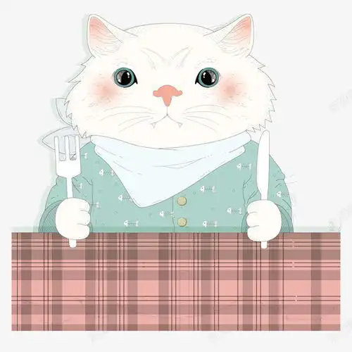 等着吃饭的猫咪手绘设计图片免费下载页面网页平面电商创意素材手绘猫咪素材
