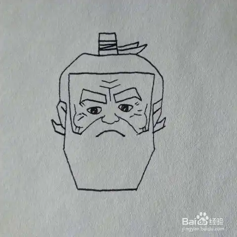 怎么画葫芦娃中的老爷爷卡通儿童简笔画
