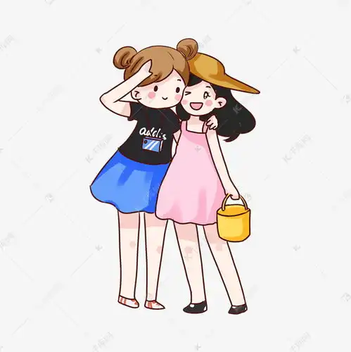 手绘卡通国庆节闺蜜出游素材图片免费下载千库网
