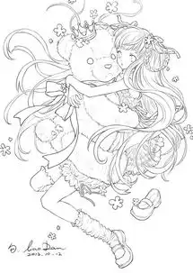 铅笔手绘漫画萌少女
