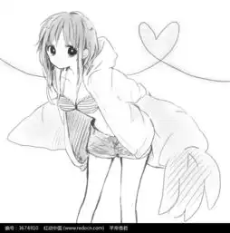 卡通少女手绘线稿图片免费下载红动网
