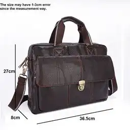 男士手提包商务休闲手提斜挎包14寸真皮公文包男横款
