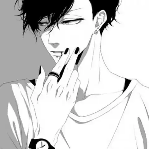 冷酷帅气侧脸动漫男生头像
