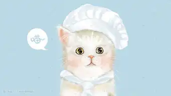 可爱萌宠宠物猫咪厨师手绘psd插画图片千库网
