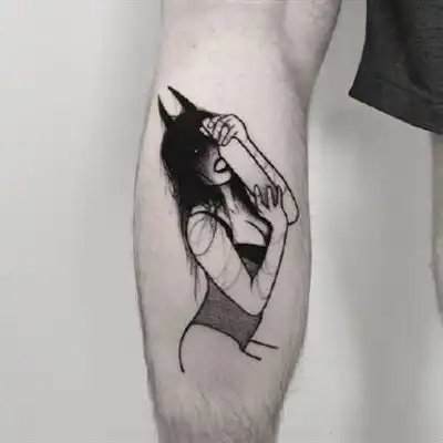 让人一眼就喜欢的头像暗黑系少女纹身作品图片
