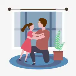 卡通插画风室内父女图片素材其他格式下载动漫人物大全
