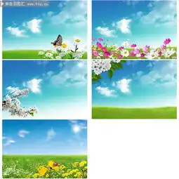 蓝天花朵图片素材
