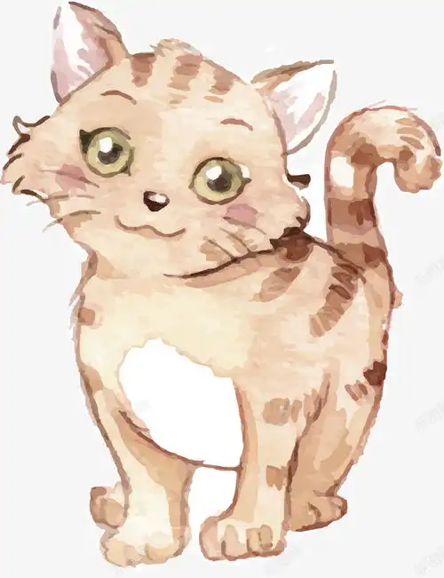 水彩可爱手绘猫咪矢量图免费下载页面网页平面电商创意素材手绘猫咪素材

