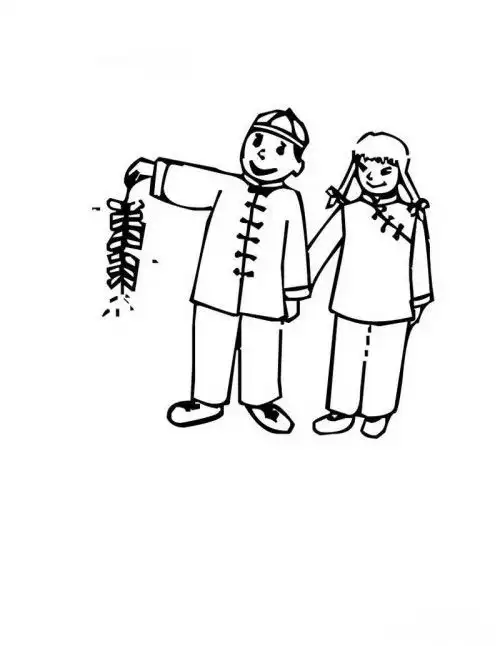 一串鞭炮怎么画图片
