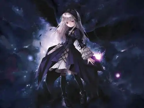 二次元暗黑系白发女生图片
