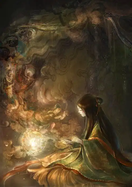 唯美意境古风场景插画
