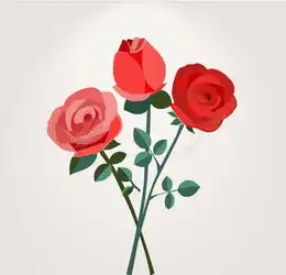 3枝玫瑰花背景矢量素材模板免费下载800像素编号17670190千图网
