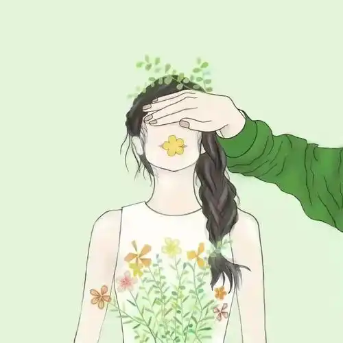 好看的手捧花手绘情头
