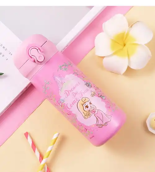 迪士尼儿童水杯直饮公主卡通小学生女孩316不锈钢便携弹跳随手杯diss福卡商城
