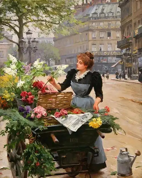 100年前卖花小姐姐,好美

