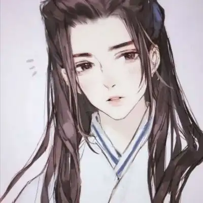 唐崎夜雨手绘古风男生头像
