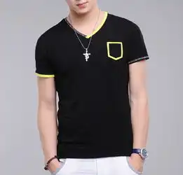 格斯帝尼2014夏款男装短袖v领t恤韩版修身透气男t恤d27004
