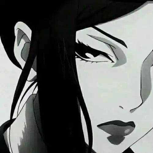 6.14动漫女生黑白头像
