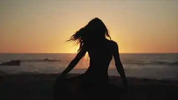 晚霞黄昏可爱小狗海滩玩耍实拍视频素材下载mp4格式熊猫办公
