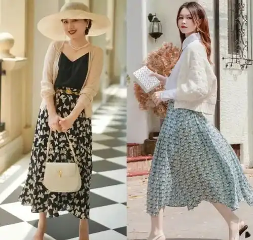 难怪女人都爱穿裙子,今年流行搭配针织衫t恤西服,显瘦减龄
