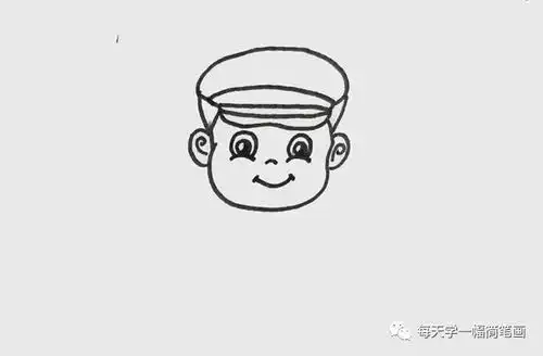每天学一幅简笔画警察简笔画步骤图片大全
