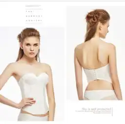 212新娘白色婚纱礼服内衣收腹聚拢防滑塑身衣无肩带文胸
