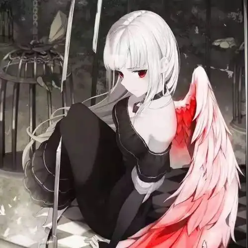 丧头像男女头像,黑白红眼调色头
