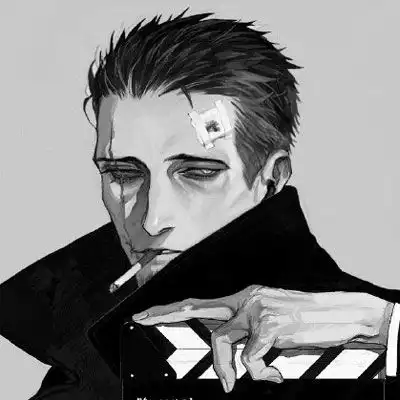 成熟大叔头像动漫图片黑白成熟大叔微信头像
