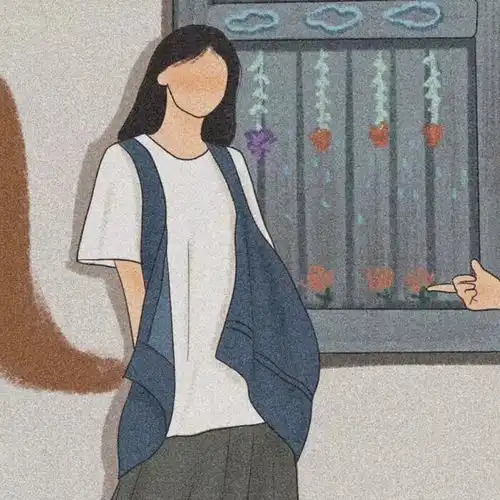 油画风颗粒感手绘简约头像
