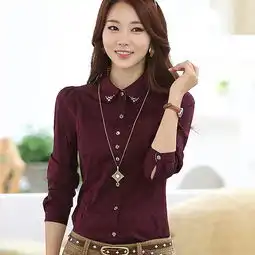 2014哥弟春装新款女装长袖衬衫韩版翻领时尚修身职业衬衫
