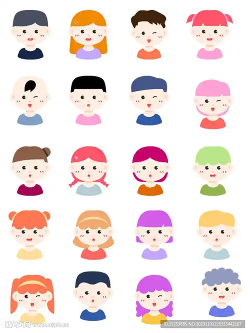 男孩女孩头像可爱卡通标签图标设计图其他图标标志图标
